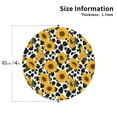 thumbnail image 2 of Rateoe Cow Print Sunflower Drawing Drink Coasters Set of 4 Leather Coasters Spill Protection for Table Desk,Durable and Non Slip Leather Coaster ,4 Inches Drink Mats-Round Shape, 2 of 6