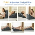 thumbnail image 3 of Wedge Pillows for Adult Adjustable Bed Wedge Pillow for Post Surgery Triangle Pillow Headboard with Bolster Cushion for Sleeping Acid Reflux Neck & Back Support and Dark G, 3 of 9