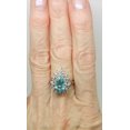 thumbnail image 6 of 1.53 Cts Pear Paraiba Apatite and Diamond Cluster 14k White Gold Ring, 6 of 7