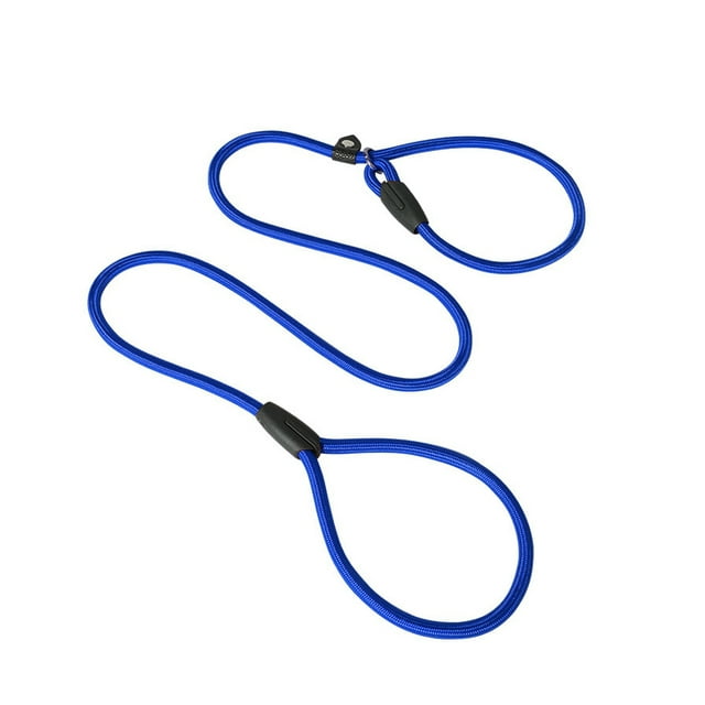 mmirethe Slid Dog Training Leash inch/10MM Diam Durable Pet Leash P-shaped Chain Nonslip Traction Rope for Small Large Dogs Blue 1.0*120cm 1Set