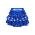 thumbnail image 2 of JanJean Kids Girls Sequins Ballet Tutu Mini Skirt Latin Jazz Dance Dress Gymnastics Costume Sparkling Royal Blue 10, 2 of 5