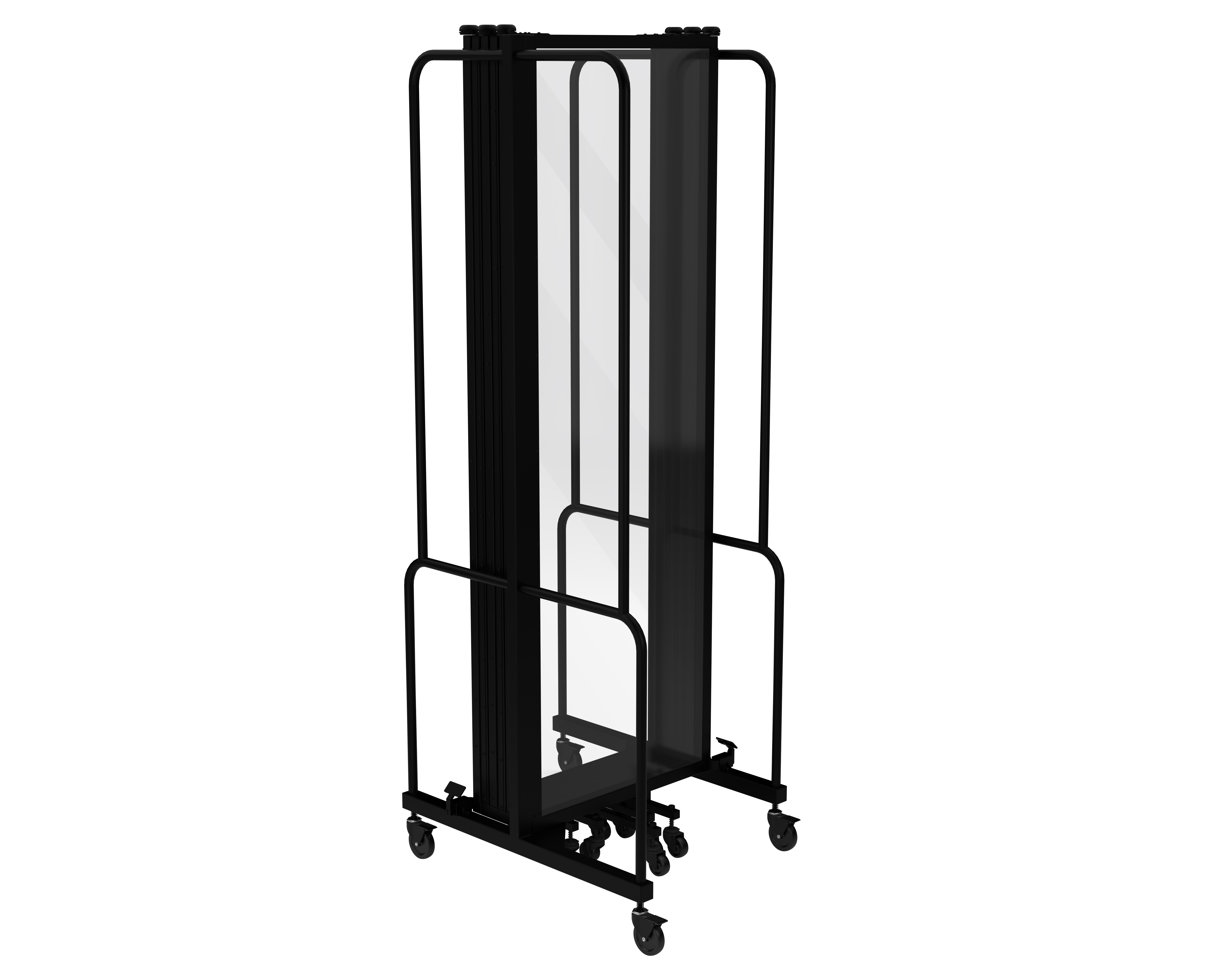 Hampden Furnishings Otis Collection Portable Room Divider, 7 Transparent Panels, Black Frame