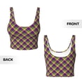 thumbnail image 5 of Lsque Mardi Gras Plaid Printed Women'S Sports Bra, Compression, Moisture Wicking, High-Impact Sports Bra For Women,Supportive sports bra-XX-Large, 5 of 9