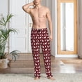 thumbnail image 2 of Sigee Christmas And New Year print Men's Pajama Pants Lounge Sleep Bottoms with Elastic Waistband and Pockets-Large, 2 of 6