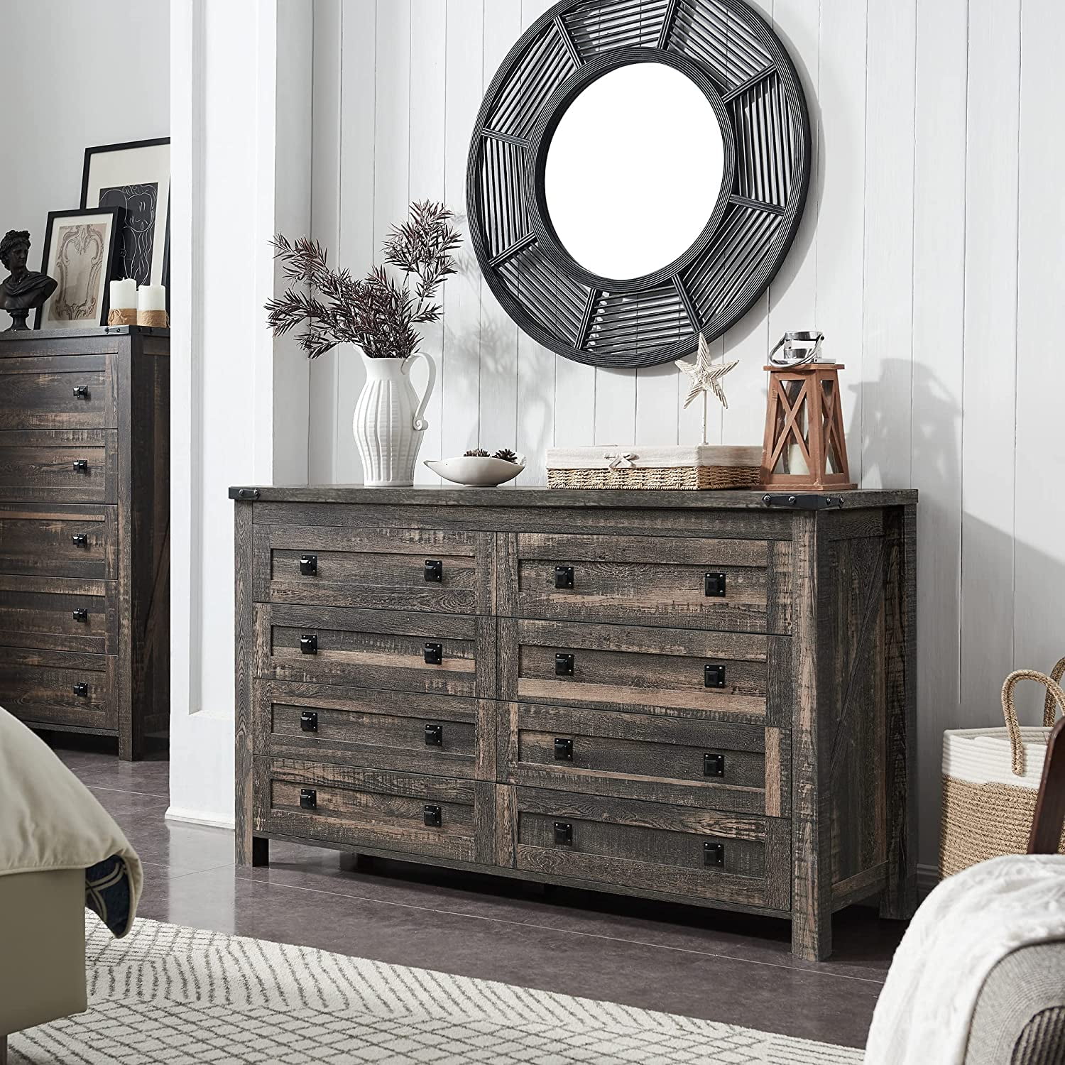 Rustic 8 cheap drawer dresser
