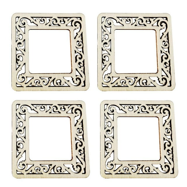Placa De Formas De Marco De Madera MDF De Corte 100x Para Manualidades De Fabricación De Tarjetas De álbum De Recortes De Bricolaje Cuadrado Soledad Piezas de madera natural