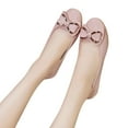 thumbnail image 2 of 2025 Clearance! 50% Off Clear! asdoklhq Womens Slip On Shoes Under $15,Women's Fashion Casual Round Toe Butterfly-Knot Shallow Slip On Flat Work Shoes, 2 of 8