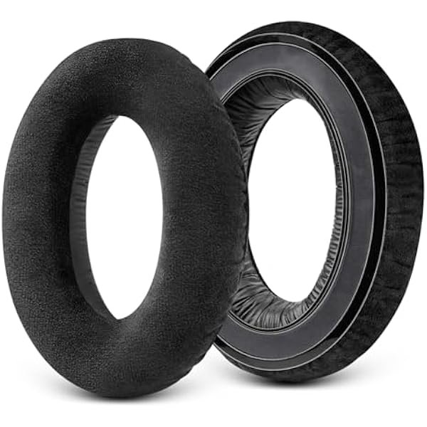 wonima02 Earpads for Sennheiser HD650/HD600/HD660S/HD545/HD525/HD535 Headphones, Velour Ear Pads Cushions Replacement for Massdrop X HD6XX/HD58X and HD580/HD565 Jubilee Headset (Velour Black)