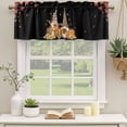 thumbnail image 2 of Black Thanksgiving Gnomes Curtain Valances for Windows, Kitchen Valance Window Treatments Panel 2 Pack, Fall Pumpkin Maple Leaf Rod Pocket Short Curtains for Bathroom Bedroom 42 x 12 Inch, 2 of 8
