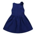 thumbnail image 2 of Richie House Little Girls Dark Blue Shoulder Ruffles Dress 2, 2 of 2