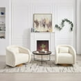 thumbnail image 4 of Cozy Pumpkin-Shaped Swivel Accent Chair with Upholstery for Living Room, Bedroom, or Office - 360-Degree Movement, 4 of 13