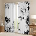 thumbnail image 2 of Feelyou Grey Fashion Flower Blackout Curtains Set of 2 (52x84 Each), Watercolor Floral Window Curtains, Teens Adult Women Girls Curtains and Drapes, Living Room Curtains Decor, 2 of 6