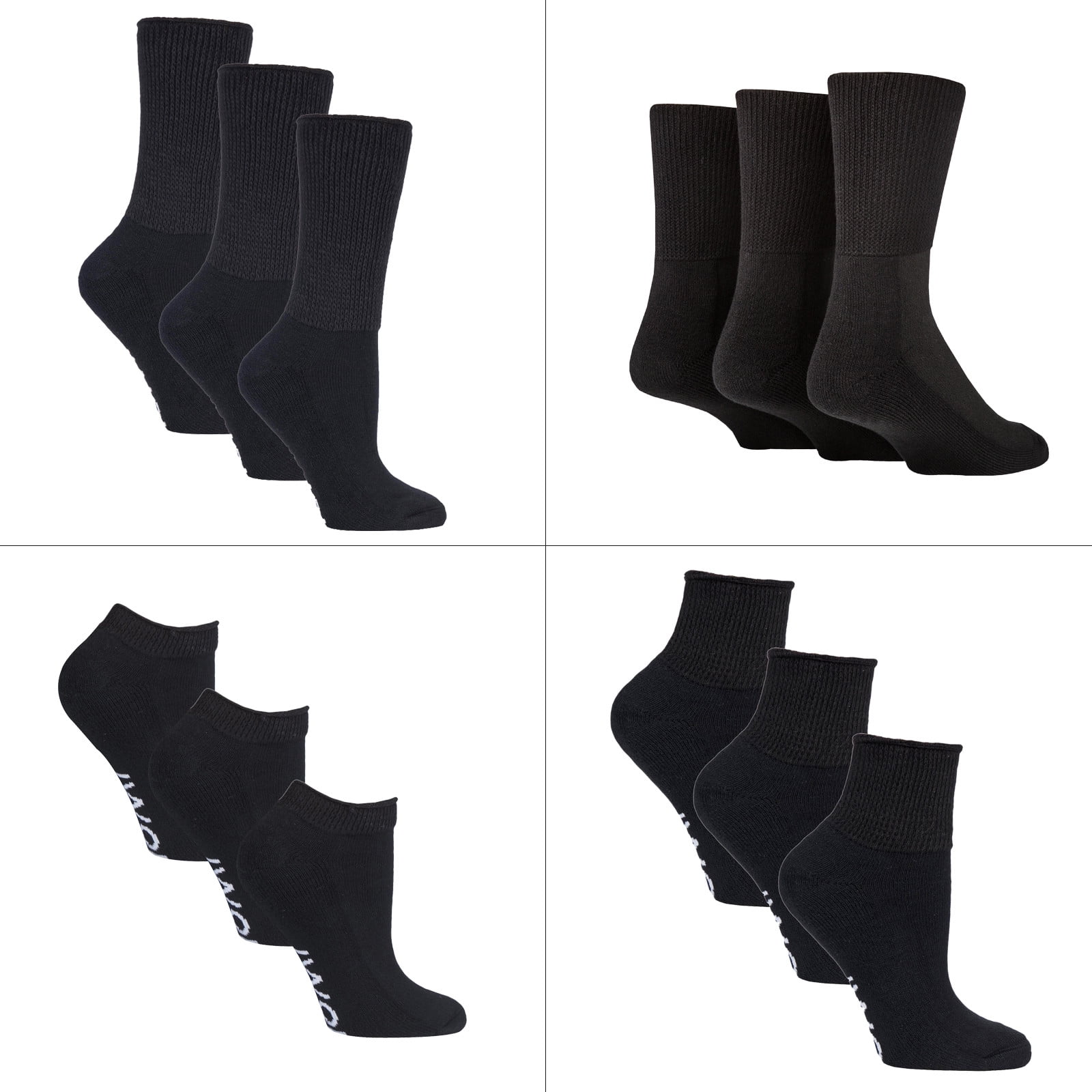12 Pair Pack Diabetic Socks All Year Round Bundle Set IOMI Extra