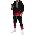 thumbnail image 1 of UKAP Mens Athletic Tracksuit 2 Piece Jogging Suits Printed Hooded Neck Long Sleeve Pullover & Pants Sets, 1 of 2