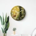 thumbnail image 4 of 12 Inch Wall Clock Battery Operated Silent Clock Decorative for Office, Kitchen, Outdoor, Living Room，Deer in Autumn Forest Drawing, 4 of 4