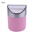 thumbnail image 1 of Stainless Steel Small Mini Trash with Swing Top Lid Countertop Trash Cans for Desk Car Office Kitchen  Pink, 1 of 2