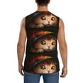 thumbnail image 4 of Bixox Men's Animal Cat Printed Shirt Sleeveless Fitness Tank Top-Large, 4 of 7