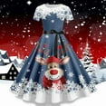 thumbnail image 2 of Wyzesi Robes Femmes Robe Décontractée Imprimée à Manches Courtes Costume de Pyjama de Noël, 2 of 3