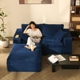 thumbnail image 6 of LAKPS 74.8" L-Shaped Modular Sectional Couch, Deep Seat Modular Couch for Families and Apartment Dwellers, No Assembly Required, Comfortable Sofa for Living Room, Corduroy, Blue, 6 of 10