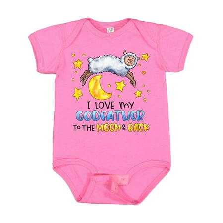 

Inktastic I Love My Godfather to the Moon and Back Cute Sheep Gift Baby Boy or Baby Girl Bodysuit