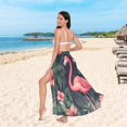 thumbnail image 6 of FORMRS Womens Long Sarong Beach Wrap Semi-Sheer Bikini Skirt Bathing Swimsuit Cover Up, Red Flamingo Pattern, 6 of 7