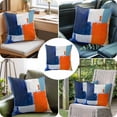 thumbnail image 6 of Modernism Abstract Throw Pillow Cover White Yellow Blue Color Block Cotton Linen Cushion Cover Throw Pillow Case with Invisible Zipper for Couch Sofa Bed Chair Car 24x24 Inch, 6 of 9