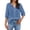 Royal Blue, variant on dgysar Womens Linen Button Blouse, 3/4 Sleeve V-Neck Casual Solid Color Lightweight Breathable Shirt Tops, Textured Natural Fabric Relaxed Fit Summer Apparel Mint Green M