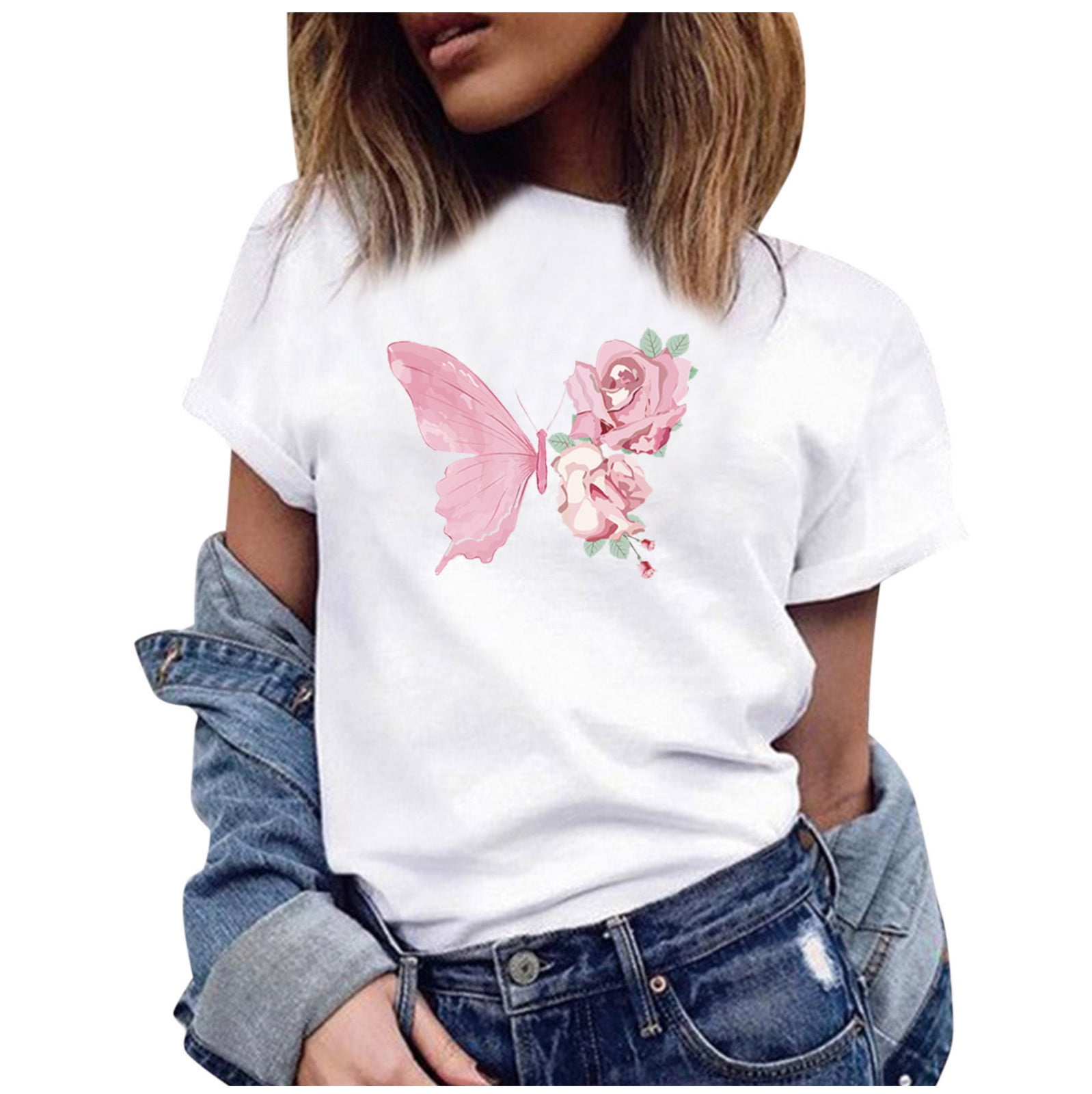 Chicks and Pink Roses   Denim with Matching Tshirt    Sizes 