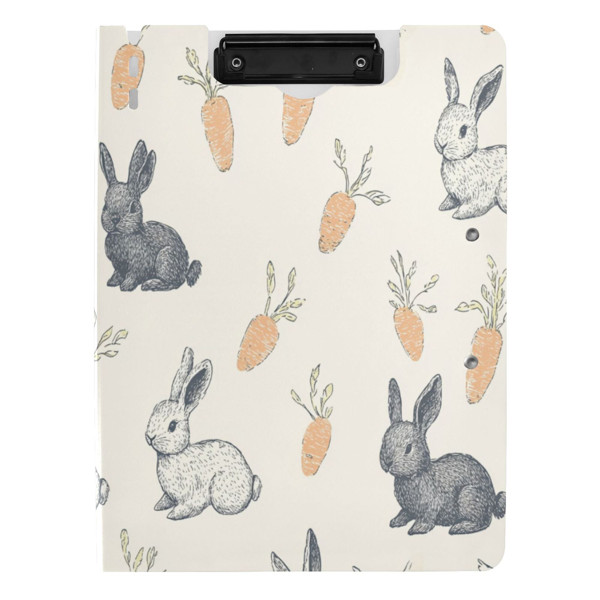 FORMRS A4 Clipboard Folder with Pen Holder Horizontal Foldable School Office Binder, Adorable Bunnies