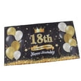 thumbnail image 3 of Decoraciones de cumpleaños, telón de fondo de feliz cumpleaños número 18, telón de fondo de feliz cumpleaños negro dorado, telón de fondo de feliz cumpleaños optimizado para la excelencia Jadeshay A, 3 of 8