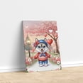 thumbnail image 3 of Happy Valentine’s Day Adorable Siberian Husky Puppy Holding Heart Balloon Vertical Matte Canvas Poster Husky Dog Lover Gifts Wall Art Home Decor - 00030, 3 of 5