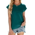 thumbnail image 2 of LYMAYTER T-Shirt Col Rond pour Femmes Respirant Coupe Ample Décontractée Manches Courtes, 2 of 10