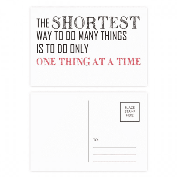 quote do thing a time is the shortcut postcard set birthday mailing thanks greeting card