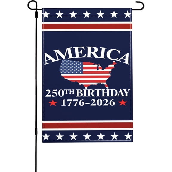 American 250th Birthday Flag 12x18 1776 2026 250 Years Anniversary Garden Flags Double Sided Burlap Yard Signs