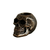 4.1 Inch Halloween Skeleton Candlestick Holder - Resin Skull Candle Stand for Tabletop, Mantel & Entryway Decor, Gothic Party Centerpiece