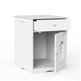 thumbnail image 2 of Smuxee Cat Washroom Litter Box Cover, Nightstand Pet House with Drawer, White, 2 of 9