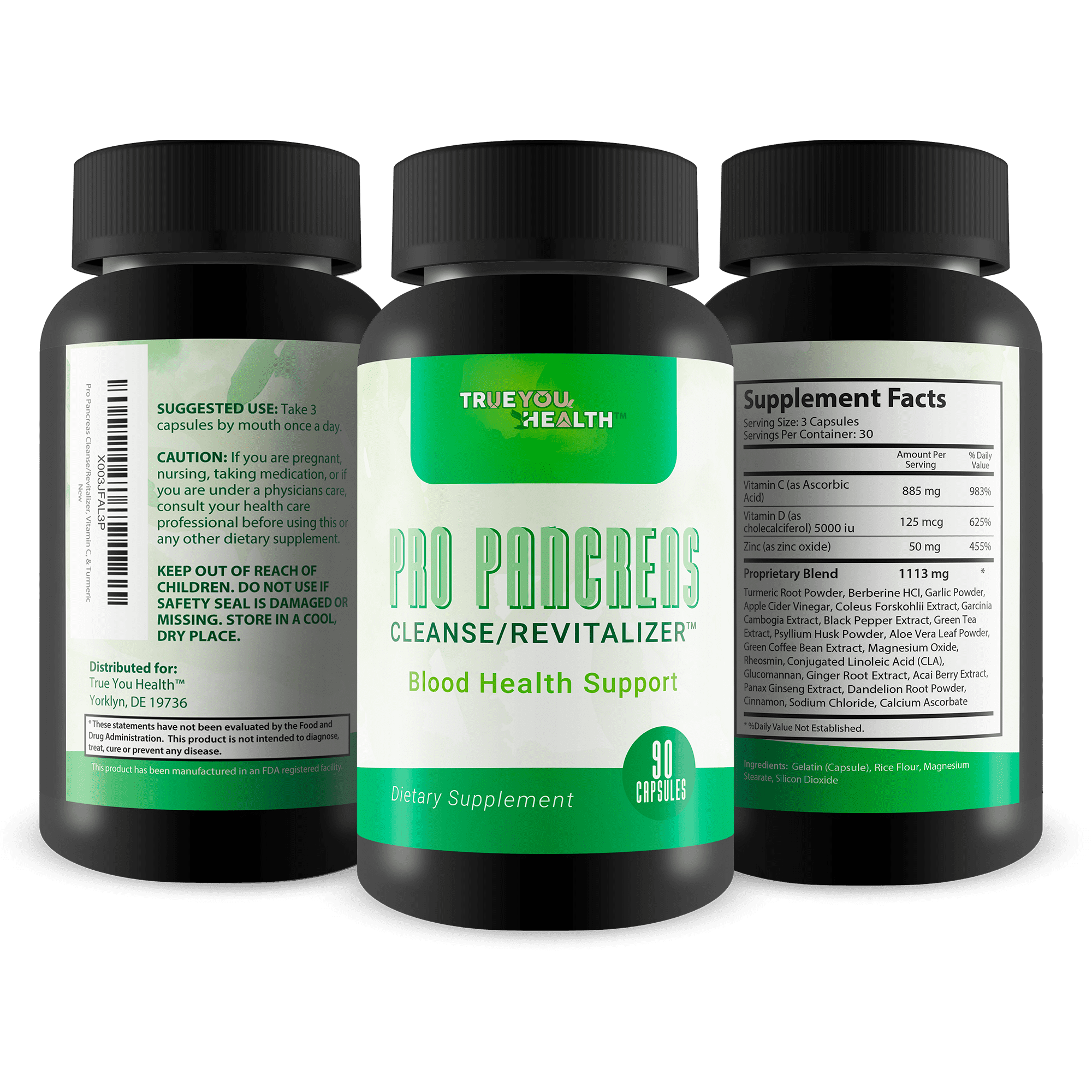 Pro Pancreas Cleanse/Revitalizer - Support Pancreas and Blood Health - Antioxidant Green Tea Pancreas Cleanse and Detox - Support Healthy Pancreas Function - Contains Vitamin D, Vitamin C, & Turmeric