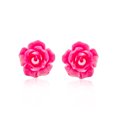 thumbnail image 2 of Bling Jewelry Womens Romantic 3D Carved Flower Hot Pink Rose Stud Earrings Lightweight 10MM, 2 of 6