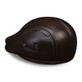 thumbnail image 3 of Men's Genuine Real Leather Baseball Caps Hats Brand New Cow Skin Beret Newsboy Hat Cap Black Brown Coffee ,Classic Design, 3 of 3