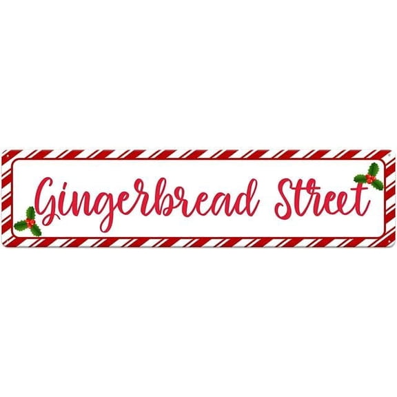 Gingerbread Sign Gingerbread Christmas Decorations Christmas Hanging Sign for Kitchen Decorations Aluminum Christmas Sign For Holiday Home Bar Decor 4"x16"