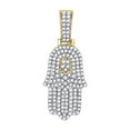 thumbnail image 2 of 10kt Yellow Gold Mens Round Diamond Hamsa Charm Pendant 1/2 Cttw, 2 of 3
