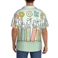 thumbnail image 3 of Yiaed Books Print Mens Casual Wrinkle Free Shirts Short Sleeve Button Down Summer Stretch Dress Shirt-4X-Large, 3 of 5