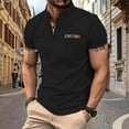 thumbnail image 2 of Dagegui Black Short Sleeve T Shirts for Men Trendy Dress Work Shirt Patchwork Button Down Pullover Tops Summer Business Tees M, 2 of 5