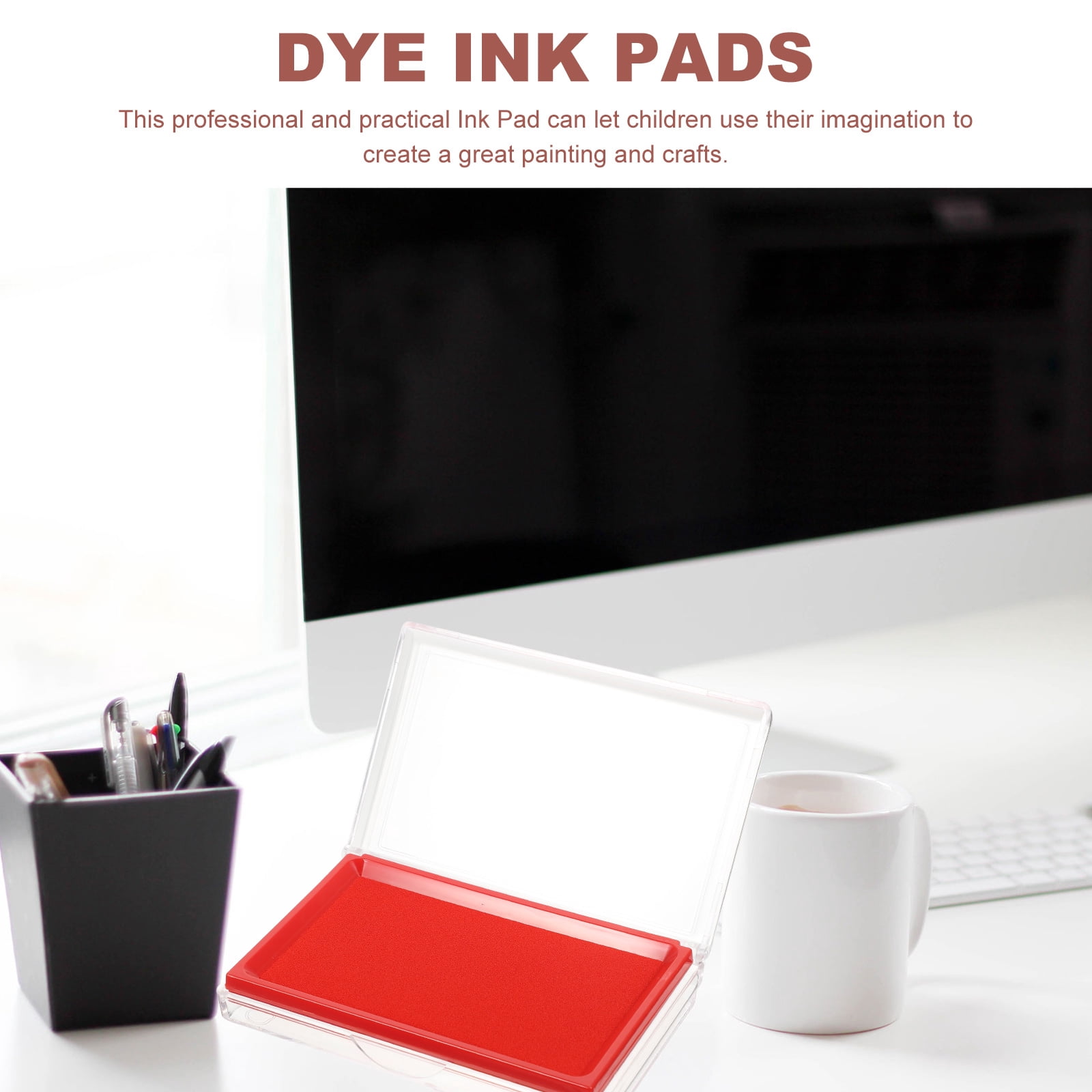 Set of 3 Stamp Pad Ink Exquisite Teacher Student Delicate Red Abs
