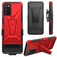 thumbnail image 5 of Galaxy A03s Case, Samsung Galaxy A03s 5G Belt Clip Holster Kickstand Shock Proof Phone Case with Tempered Glass Screen Protector - Red, 5 of 7