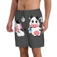 thumbnail image 2 of Naloa Cute Farm Milk Animal Men's Beach Shorts, Surfing shorts, Swim trunks, Quick Dry Swim Trunks for Surfing Beach Fun - Large, 2 of 9