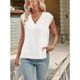 thumbnail image 5 of Womens V Neck Sweater Vest Oversized Ribbed Knit Sleeveless Casual Loose Fit Pullover Tank Top White L, 5 of 9