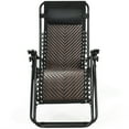 thumbnail image 5 of Gymax Folding Rattan Patio Zero Gravity Lounge Chair Recliner w/ Headrest, 5 of 8