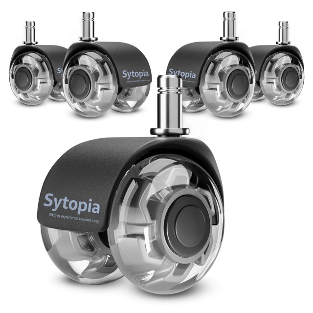 Silla de oficina con ruedas Sytopia Smooth Roller Style, 5 unidades, color gris