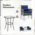 thumbnail image 3 of Costway 3 PCS Patio Furniture Set witn Cushioned Patio Chairs & Tempered Glass Coffee Table Navy, 3 of 10
